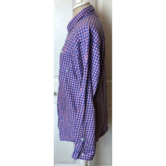 Columbia Gingham Long Sleeve Casual Flannel Shirt Purple Pink Cotton Men’s M - Picture 3 of 6